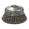 Weiler 6" Single Row Knot Wire Cup Brush .023" Steel Fill 5/8"-11 UNC Nut 12816